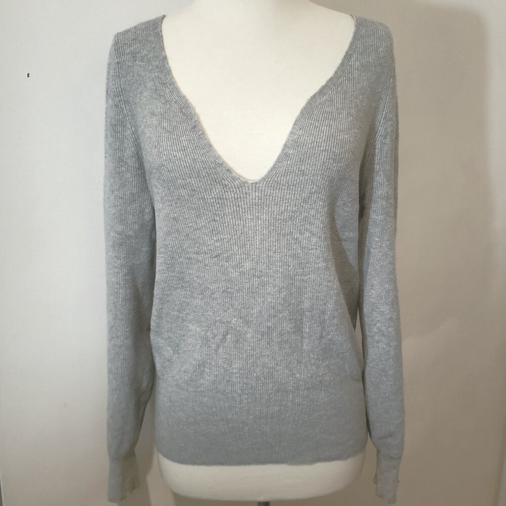 Leith Light Gray Ribbed Sweater - Picture 7 of 14